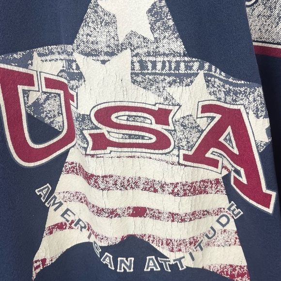 Vintage 90's America SpiritwearSpellout Sweatshirt XL USA Biker Grunge Track - Picture 5 of 12